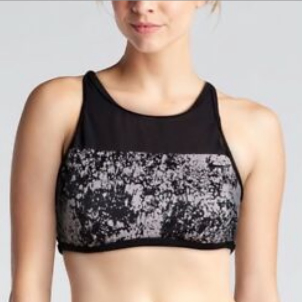 NWT Nike High Neck Mesh Swim Bikini Sport Top